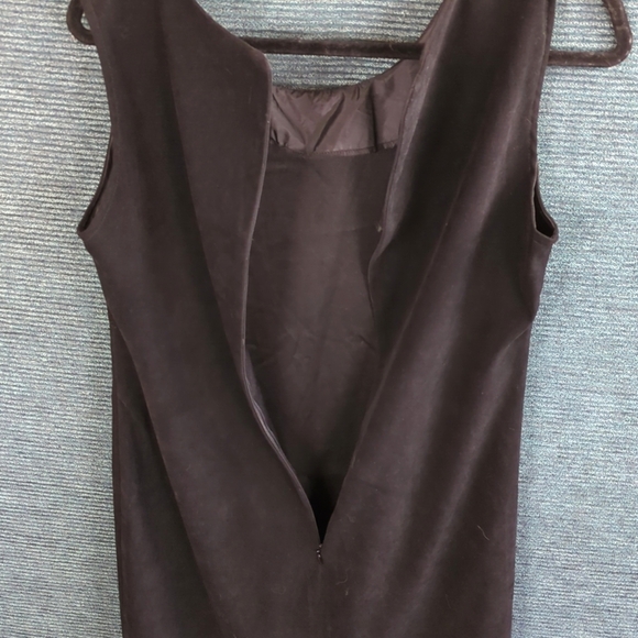 Vintage 90s Helene Blake Black Velvet Cocktail Sheath Dress - Picture 6 of 9